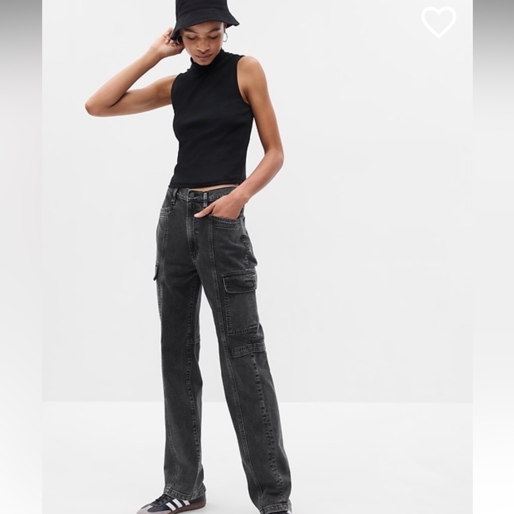 Gap 90s Loose Cargo Jeans - Washed Black size 27